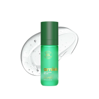 Green bottle of Arnies after sun product on a white background
