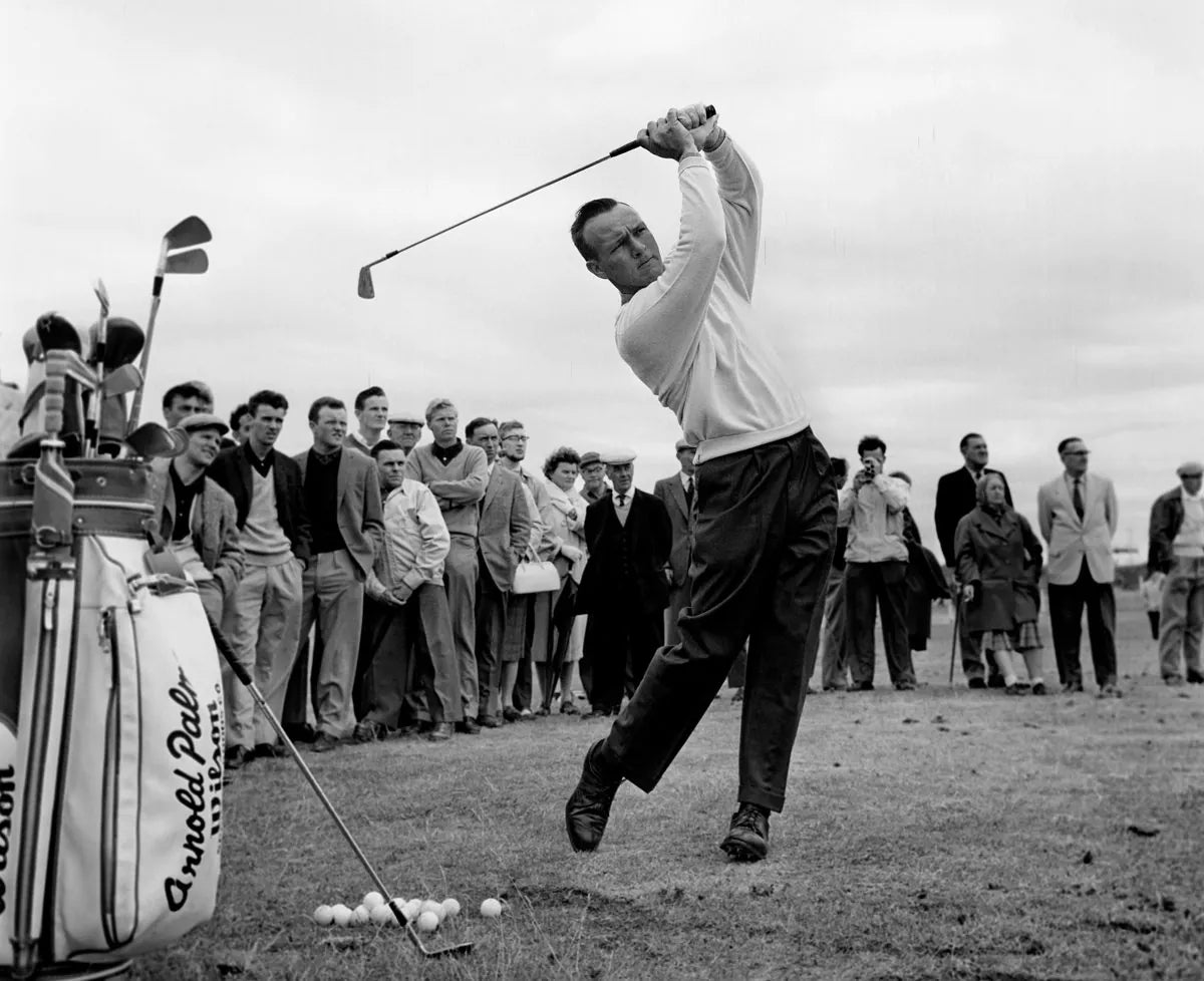 Arnold Palmer on the range, Royal Birkdale, 1961